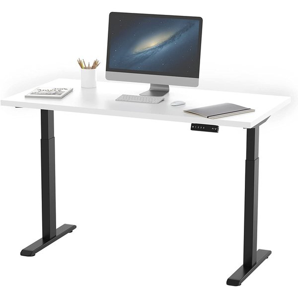 We'Re It Lift it, 48"x24" Electric Sit Stand Desk, 4 Memory/1 USB LED Control, White Top, Black Base VL22BLK4824-459